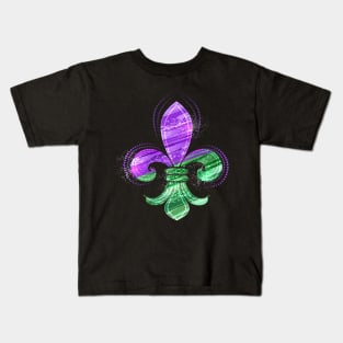 Painted Fleur De Lis ( Mardi gras fleur de lys ) Kids T-Shirt